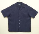 画像: 90'S RALPH LAUREN "CALDWELL" シルク/リネン 裾ロゴ 半袖 オープンカラーシャツ ネイビー (VINTAGE) 「S/S Shirt」入荷しました。