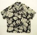 画像: 90'S RALPH LAUREN "ADAMS" ビスコース 半袖 オープンカラーシャツ ブラック/ボタニカル柄 (VINTAGE) 「S/S Shirt」入荷しました。