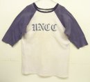 画像: 70'S VELVA SHEEN "HNCC" 染み込みプリント シングルステッチ ベースボールTシャツ ホワイト/ネイビー USA製 (VINTAGE) 「T-Shirt」入荷しました。