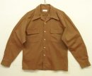 画像: 70'S MORVAL コットンギャバジン 長袖 オープンカラーシャツ ブラウン玉虫色 (VINTAGE) 「L/S Shirt」入荷しました。