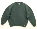 画像: 90'S RUSSELL ATHLETIC 前Vガゼット付き クルーネック スウェットシャツ ダークグリーン USA製 (VINTAGE) 「Sweat Shirt」入荷しました。
