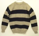 画像: 80'S LL Bean クルーネック 太ボーダーセーター ベージュ/ネイビー USA製 (VINTAGE) 「Knit」入荷しました。