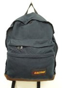 画像: 80'S EASTPAK 旧タグ ボトムレザー ナイロン バックパック ネイビー USA製 (VINTAGE) 「Bag」入荷しました。