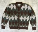 画像: 60'S CAMPUS メタルボタン オーロン ニットカーディガン アーガイル柄 USA製 (VINTAGE) 「Knit」入荷しました。
