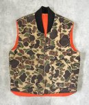 画像: 80'S UNKNOWN リバーシブル 中綿入りベスト ダックハンターカモ/オレンジ (VINTAGE) 「No Sleeve」入荷しました。