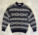 画像: 80'S ORVIS クルーネック フィッシャーマンセーター ネイビー/ホワイト イギリス製 (VINTAGE) 「Knit」入荷しました。
