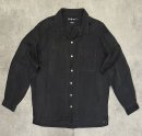 画像: 90'S RALPH LAUREN "CALDWELL" ロゴ無し無地 リネン オープンカラーシャツ ブラック (VINTAGE) 「L/S Shirt」入荷しました。