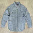 画像: 90'S RALPH LAUREN 猫目メタルボタン チンスト＆マチ付き シャンブレーシャツ ブルー (VINTAGE) 「L/S Shirt」入荷しました。
