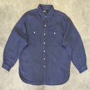 画像: 90'S RALPH LAUREN チンスト＆マチ付き リネンシャツ ダークブルー (VINTAGE) 「L/S Shirt」入荷しました。