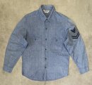 画像: 60'S アメリカ軍 US NAVY "DUBBLEWARE製" コットン100% ステンシル入り 耳付き シャンブレーシャツ ブルー USA製 (VINTAGE)「L/S Shirt」入荷しました。