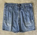 画像: 90'S RALPH LAUREN "ボックスロゴ" ツープリーツ デニムショーツ インディゴ USA製 (VINTAGE)「Shorts」入荷しました。