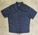 画像: 90'S RALPH LAUREN "CALDWELL" シルク/リネン 裾ロゴ 半袖 オープンカラーシャツ ネイビー (VINTAGE)「S/S Shirt」入荷しました。