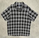 画像: 90'S RALPH LAUREN "CLAYTON" リネン ロゴ無し 半袖 オープンカラーシャツ ブラック/ホワイト (VINTAGE)「S/S Shirt」入荷しました。