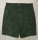 画像: 90'S RALPH LAUREN "ボックスロゴ" ツープリーツ チノショーツ ダークグリーン TALONジップ USA製 (VINTAGE)「Shorts」入荷しました。