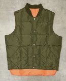 画像: 70'S SEARS リバーシブル ダウンベスト オリーブ/オレンジ (VINTAGE)「No Sleeve」入荷しました。