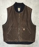 画像: 00'S CARHARTT 裏地キルティング ダックベスト フェードブラウン (VINTAGE)「No Sleeve」入荷しました。