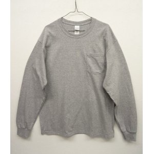 画像: GILDAN ポケット付き ロングスリーブ Tシャツ GREY (NEW)