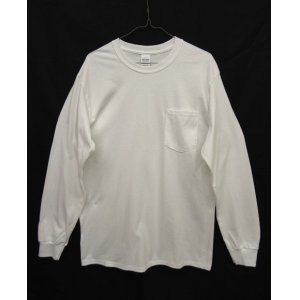 画像: GILDAN ポケット付き ロングスリーブ Tシャツ WHITE (NEW)