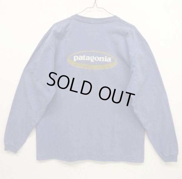 画像1: 90'S PATAGONIA 黒タグ バックプリント ロゴ 長袖Tシャツ USA製 (VINTAGE)