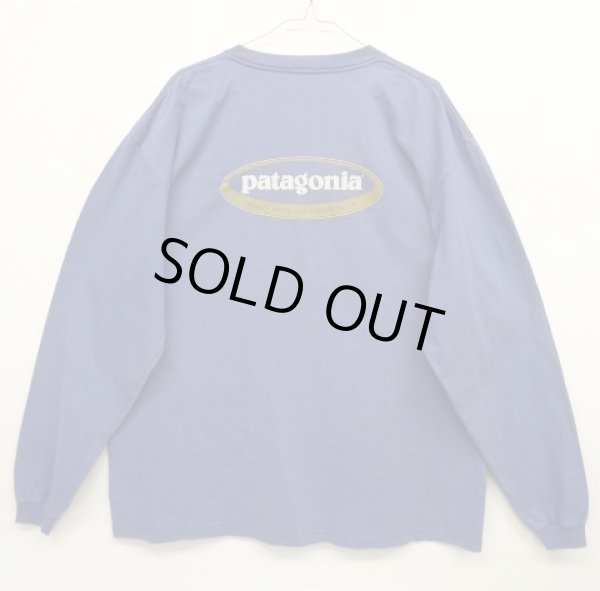 画像1: 90'S PATAGONIA 黒タグ バックプリント オーバルロゴ 長袖Tシャツ USA製 (VINTAGE)