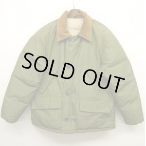 画像: 80'S LL Bean 襟コーデュロイ グースダウン使用 ダウンジャケット OLIVE USA製 (VINTAGE)