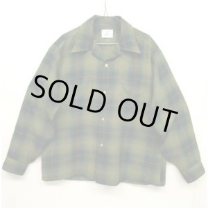 画像: 60'S VAN HEUSEN オープンカラー 長袖レーヨンシャツ オンブレチェック (DEADSTOCK)