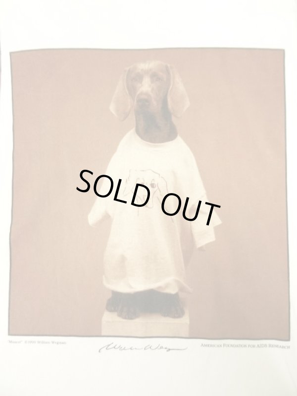 画像2: 90'S WILLIAM WEGMAN x amfAR（エイズ研究財団） "MASCOT" 半袖Tシャツ USA製 (VINTAGE)