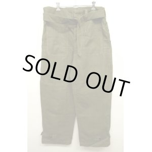 画像: 50'S フランス軍 リネン混 モーターサイクル オーバーパンツ OLIVE (DEADSTOCK)