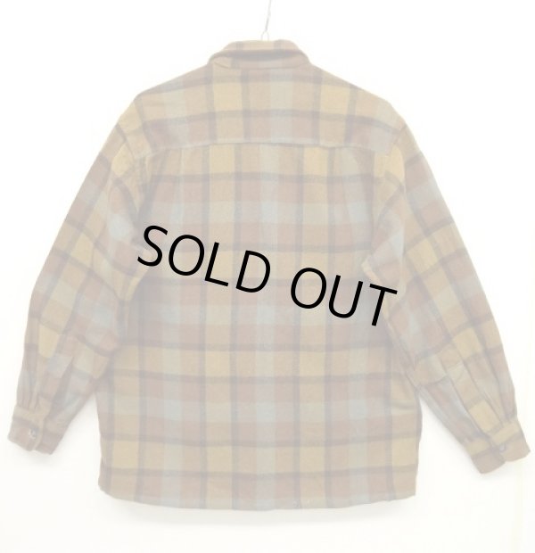 画像2: 70'S TOWNCRAFT ウール オープンカラーシャツ チェック柄 (VINTAGE)