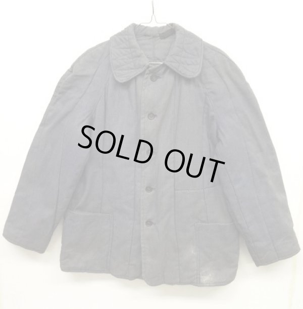 画像1: ユーロワーク 中綿入り ワークジャケット カバーオール ブルーグレー (VINTAGE)