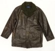 画像1: J.CREW 裏ボア入り レザーカーコート DK BROWN (VINTAGE)