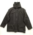 画像1: 90'S BARBOUR 3クレスト 旧タグ "LINED DURHAM" オイルドジャケット NAVY イングランド製 (VINTAGE)