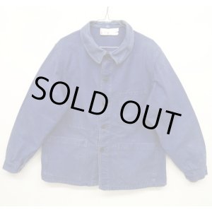 画像: 50'S フレンチワーク コットン ワークジャケット カバーオール BLUE (VINTAGE)