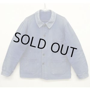 画像: 50'S フレンチワーク コットン ワークジャケット カバーオール BLUE (VINTAGE)
