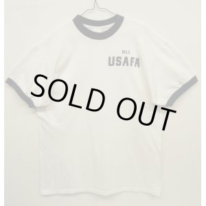 画像: アメリカ軍 USAFA 染み込みプリント 半袖 リンガーTシャツ ホワイト (VINTAGE)
