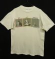 画像1: 90'S RICHARD WATHERWAX シングルステッチ 猫プリント アートTシャツ ホワイト USA製 (VINTAGE)