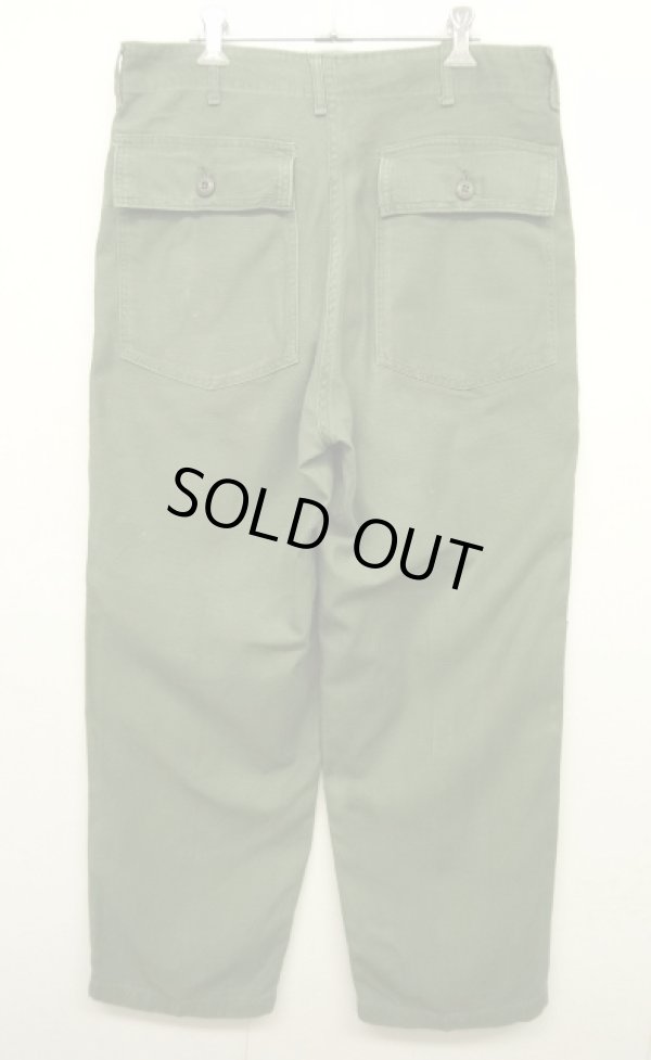 画像2: 70'S アメリカ軍 US ARMY "OG107" コットンサテン ベイカーパンツ W34L31 (VINTAGE)