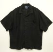 画像1: 90'S RALPH LAUREN "CLAYTON" リネン/コットン 半袖 オープンカラーシャツ ブラック (VINTAGE)