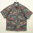 画像1: 90'S REYN SPOONER コットン アロハシャツ ブラックベース ハワイ製 (VINTAGE)