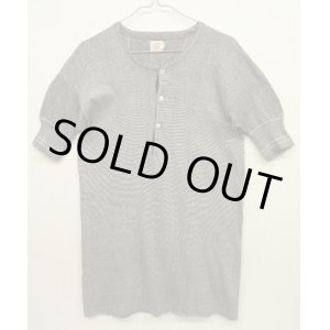 画像: 50'S ONEITA 盾タグ 猫目ボタン ヘンリーネック Tシャツ ブラック (VINTAGE)
