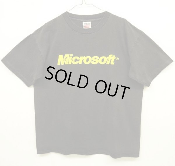 画像1: 90'S MICROSOFT シングルステッチ 半袖 Tシャツ BLACK USA製 (VINTAGE)