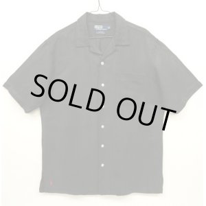 画像: 90'S RALPH LAUREN "CALDWELL" シルク/リネン 半袖 オープンカラーシャツ ブラック (VINTAGE)