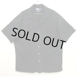 画像: 90'S RALPH LAUREN "CALDWELL" シルク/コットン 半袖 オープンカラーシャツ ブラック (VINTAGE)
