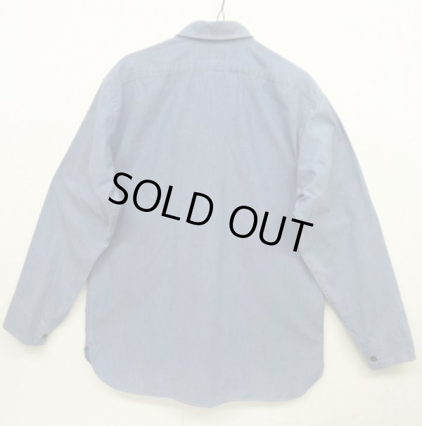 画像2: 90'S RALPH LAUREN "TOBIAS WORKSHIRT" シャンブレー マチ付き 長袖 ワークシャツ ブルー (VINTAGE)