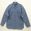 画像1: 90'S RALPH LAUREN "TOBIAS WORKSHIRT" シャンブレー マチ付き 長袖 ワークシャツ ブルー (VINTAGE)