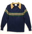 画像1: 80'S J.C. PENNEY 襟付き ニット セーター NAVY (VINTAGE)