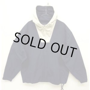 画像: 90'S J.CREW 旧タグ 切り替え コットン アノラックパーカー NAVY/WHITE (VINTAGE)