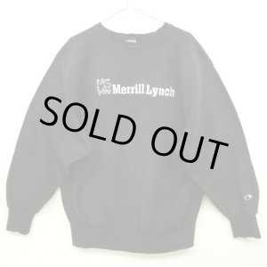 画像: 90'S CHAMPION "MERRILL LYNCH" 刺繍タグ リバースウィーブ ブラック USA製 (VINTAGE)