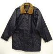 画像1: 90'S EDDIE BAUER 黒タグ 襟コーデュロイ レインコート ネイビー (VINTAGE)