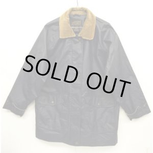 画像: 90'S EDDIE BAUER 黒タグ 襟コーデュロイ レインコート ネイビー (VINTAGE)